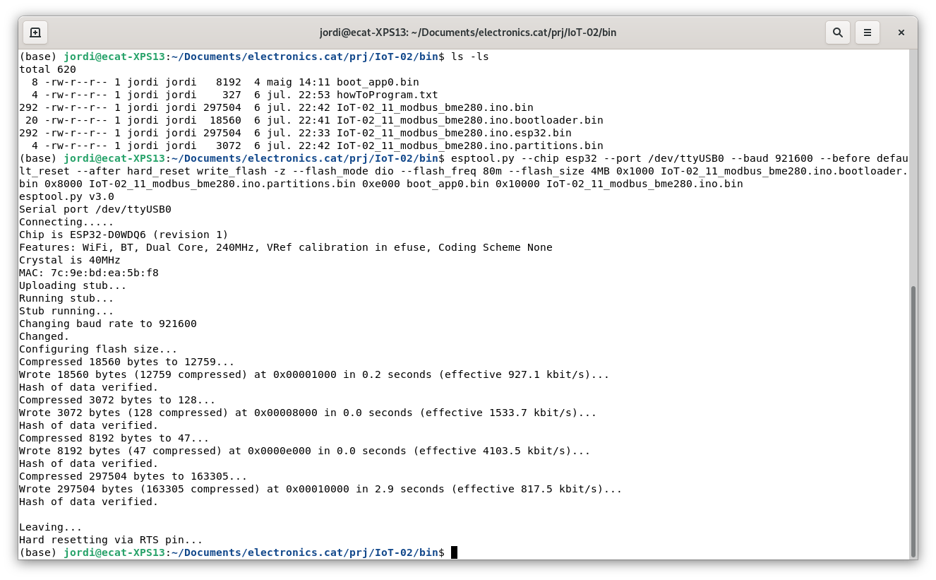 Programming firmware from terminal
